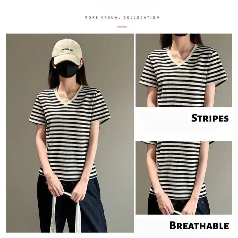 Women's Mid-Sleeve T-Shirt: Breathable, Soft, Square Neck, Straight Shoulders, Slimming, Short-Sleeve Base Layer Top for Summer